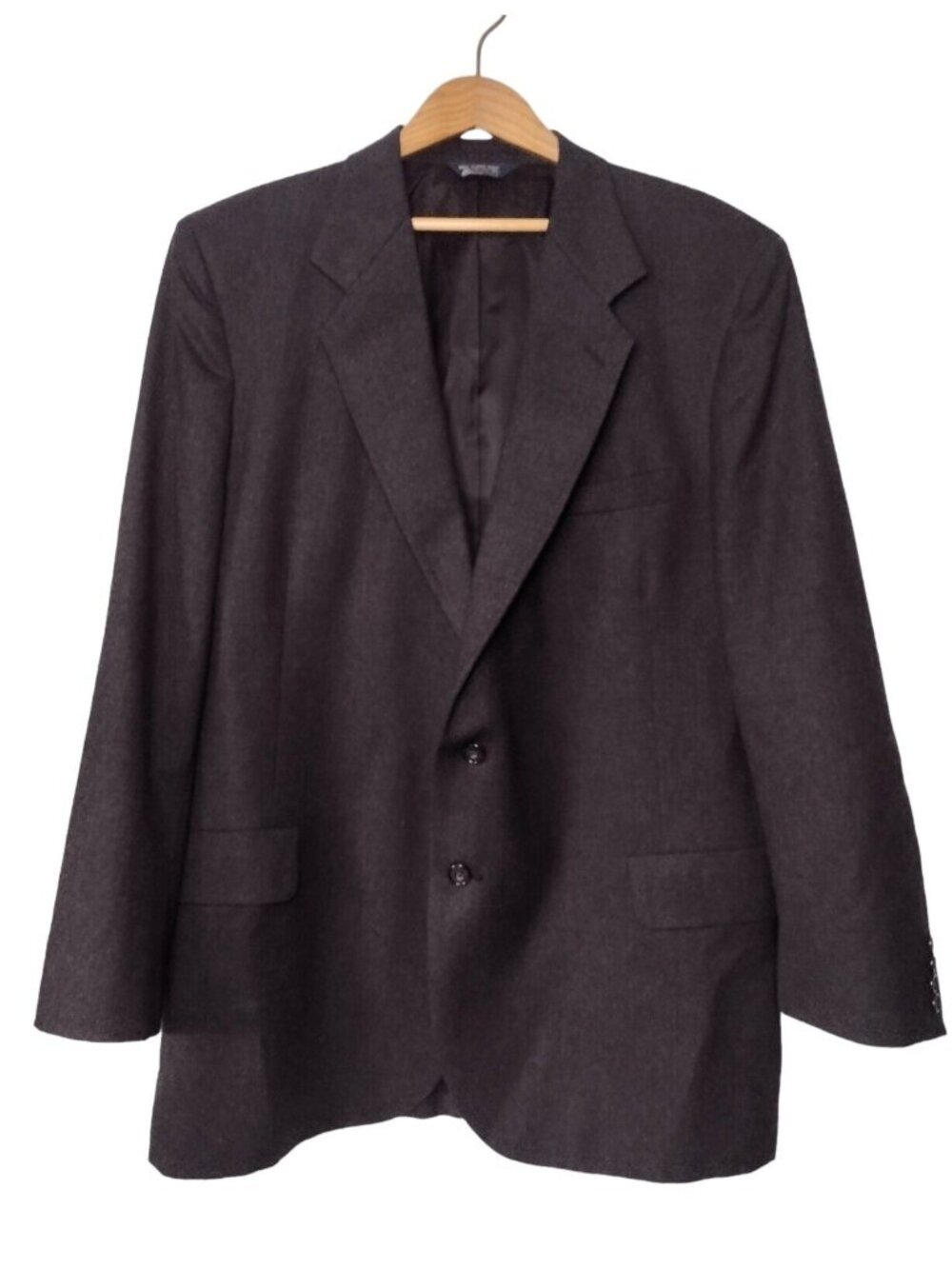 Vintage Kuppenheimer 100% Wool Tweed Blazer Jacket 50L Black USA Made Office
